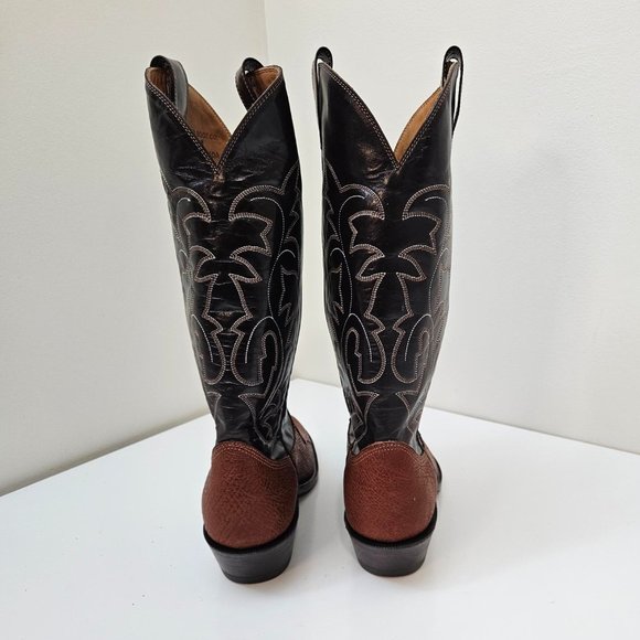 29. Cowboy (girl) boots. Brown shark leather. Size 10.5 D - Picture 7 of 11